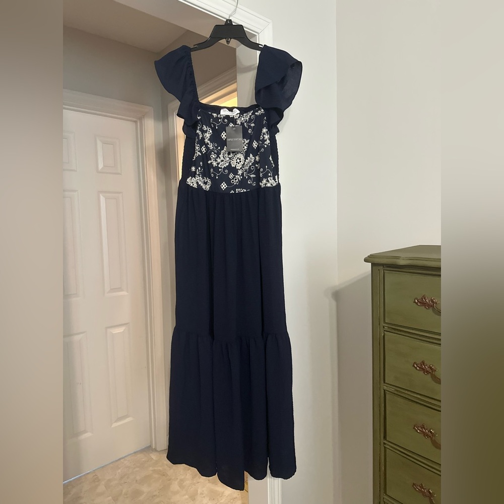 Navy blue maxi dress NWT